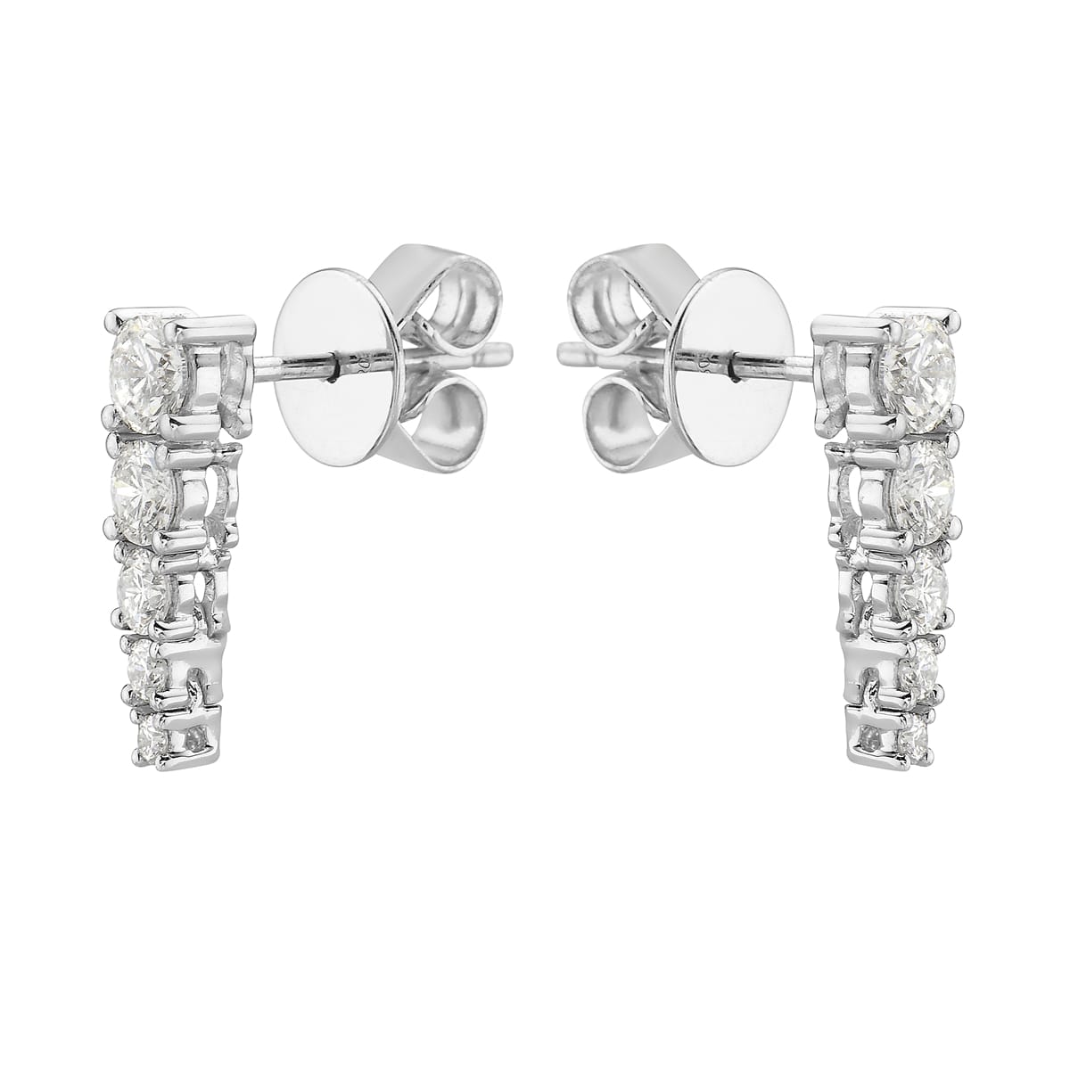 18K White Gold Diamond Earrings, 0.72ct