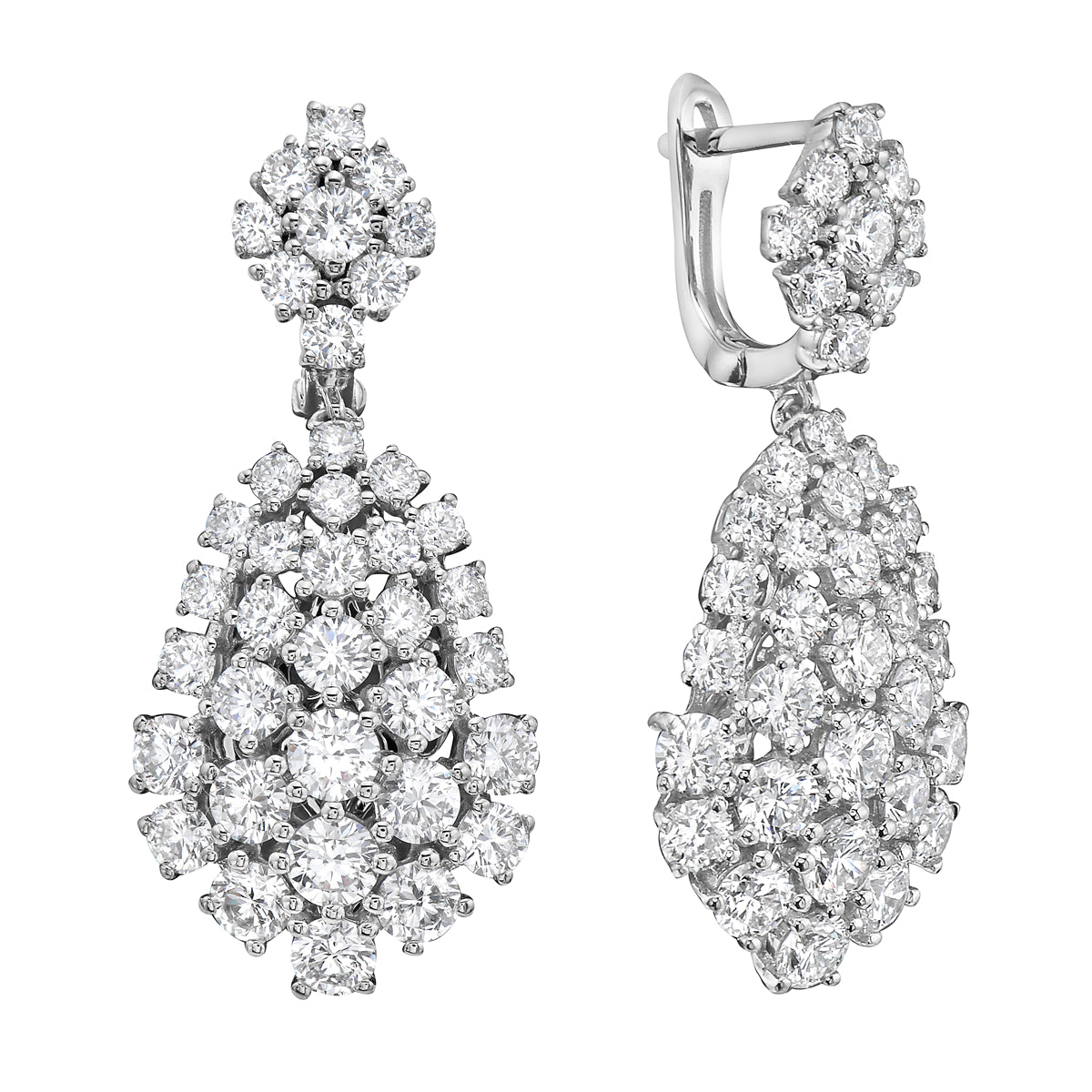 18K White Gold Diamond Earrings, 5.51ct