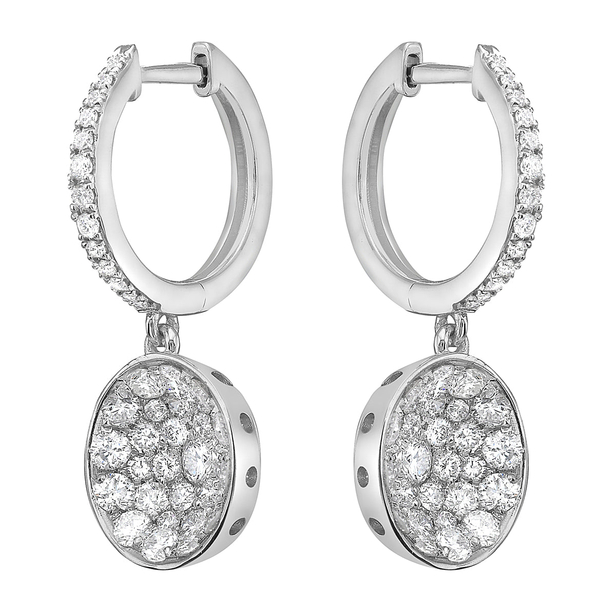 Earrings 18KW 5.2G 88RD-1.65CT
