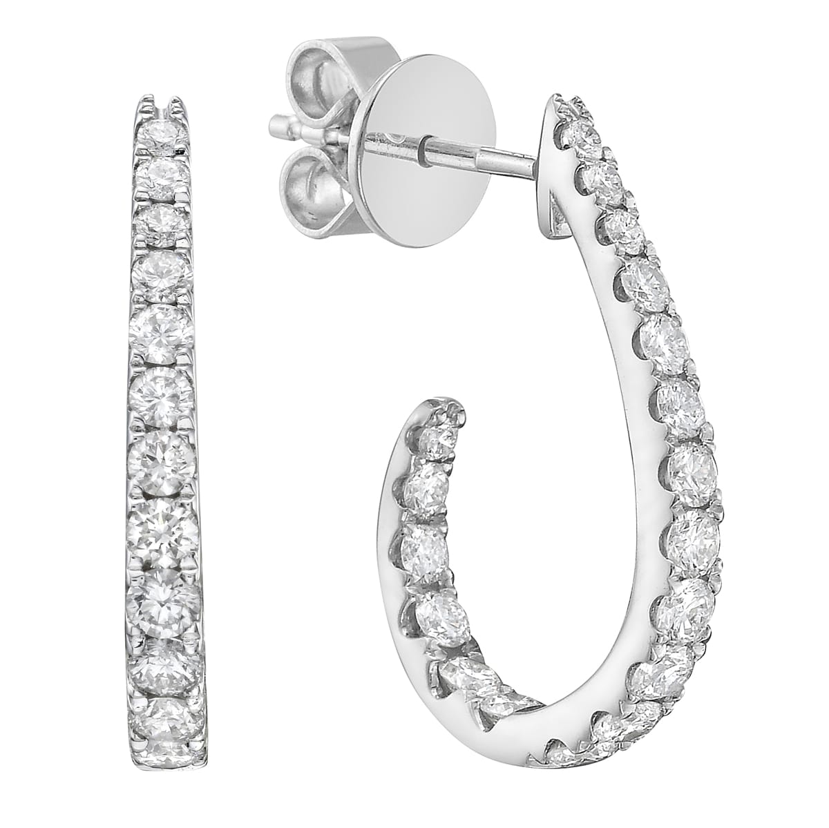 14K White Gold Diamond Earrings, 0.81ct