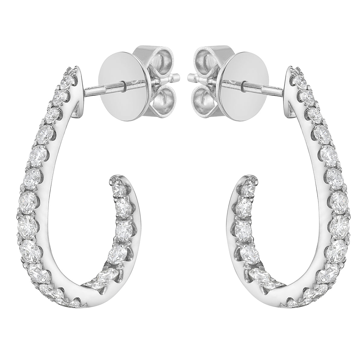 18K White Gold Diamond Earrings, 0.81ct