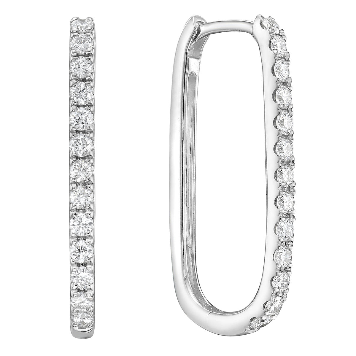 14K White Gold Diamond Earrings, 0.45ct