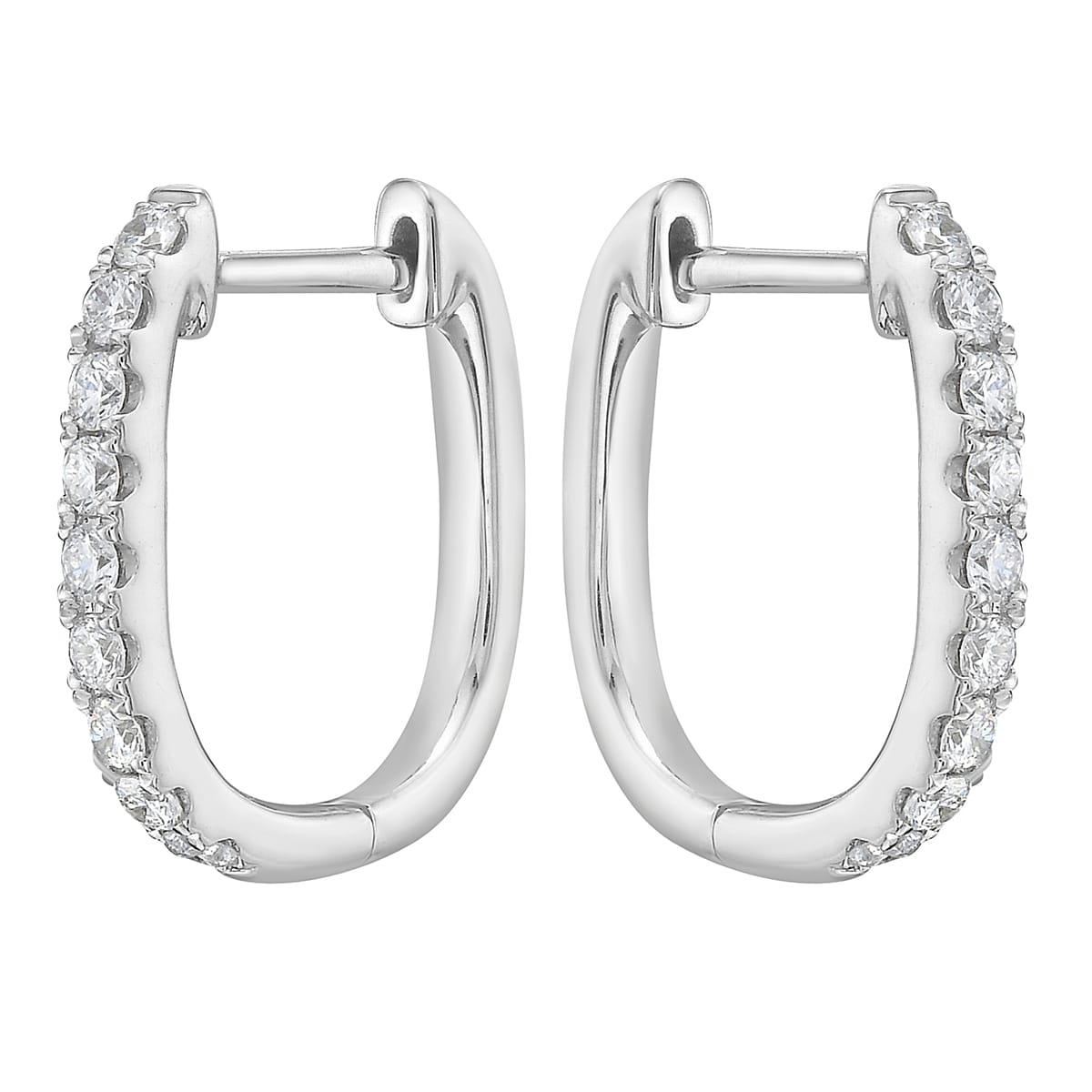 14K White Gold Diamond Earrings, 0.32ct