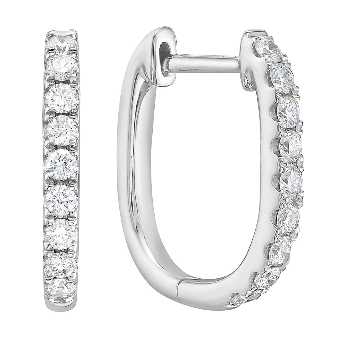 18K White Gold Diamond Earrings, 0.32ct