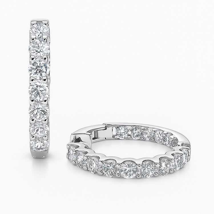 18K White Gold Diamond Earrings, 4.19ct