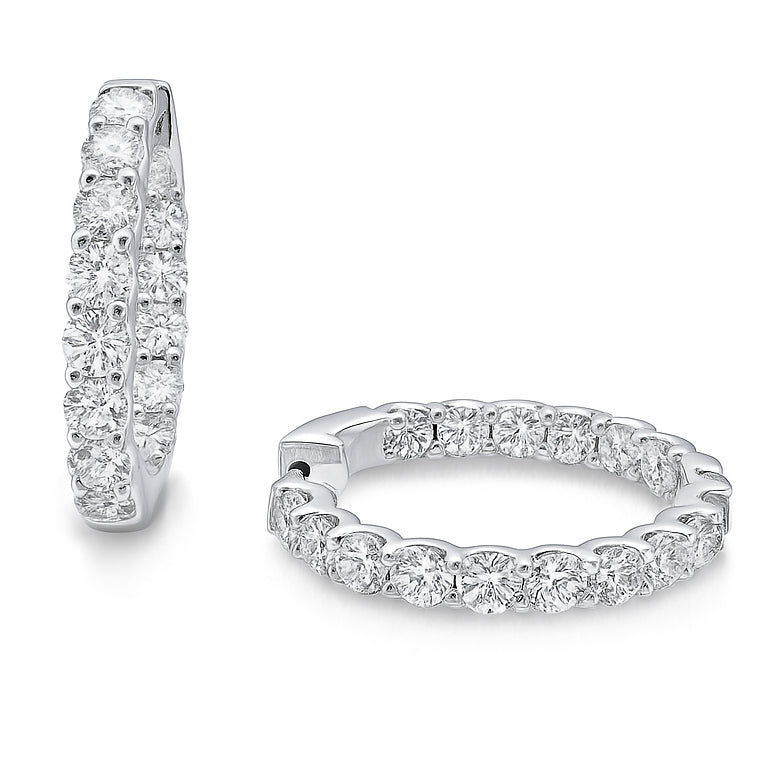 18K White Gold Diamond Earrings, 5.32ct