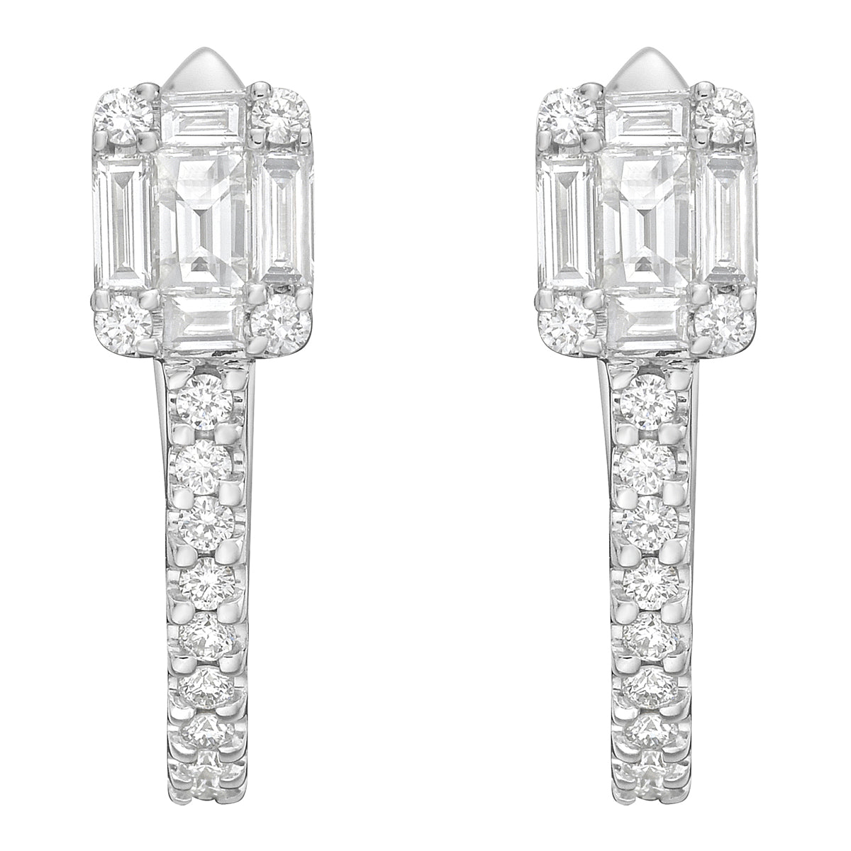 E056034 - Earrings 18KW/2.43G 26RD-0.17CT 10BD-0.35CT