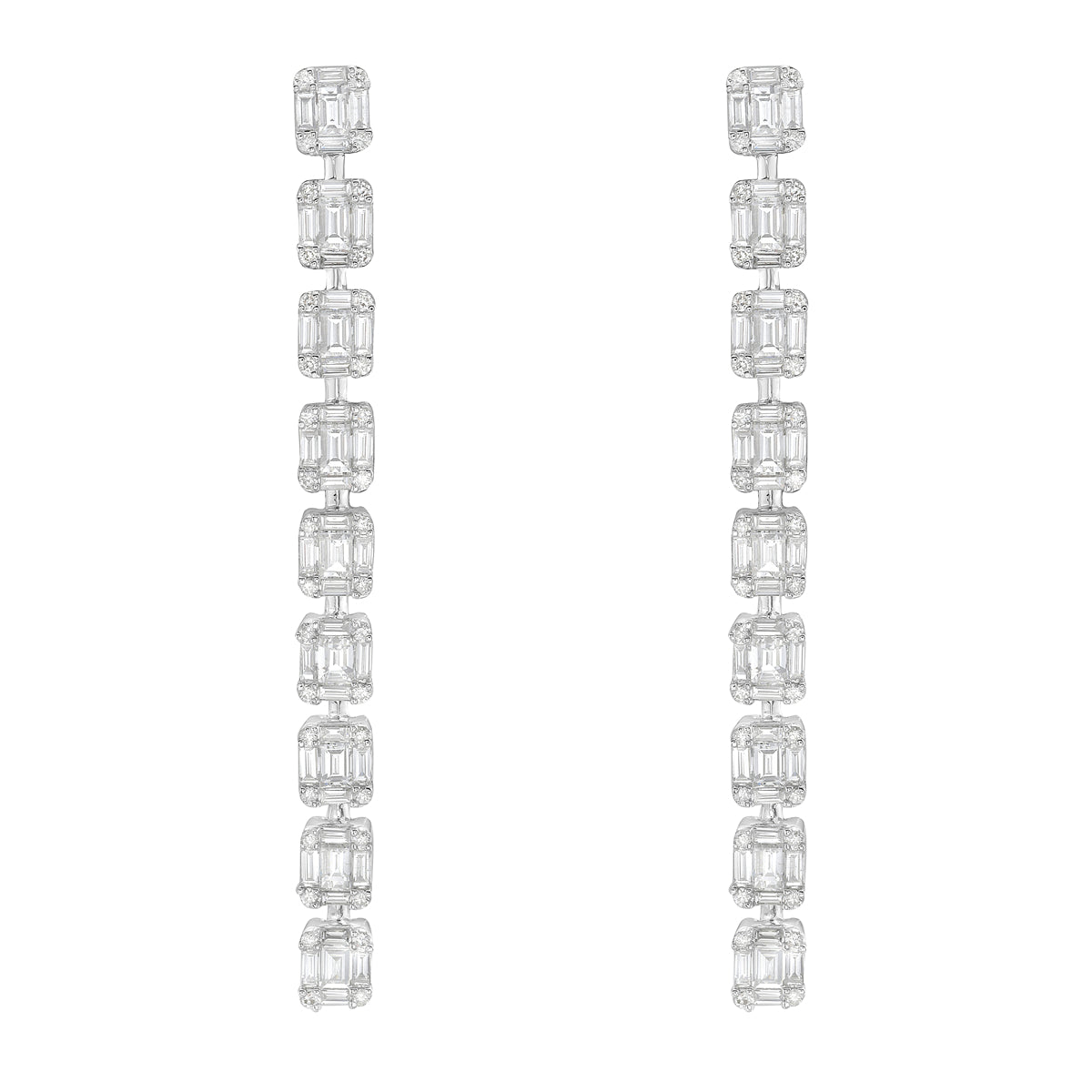 E056037 - Earrings 18KW/6.3G 72RD-0.29CT 90BD-1.83CT
