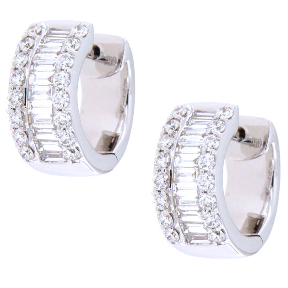 E056055 - Earrings 18KW/7.46G 32RD-0.56CT 20BD-0.61CT