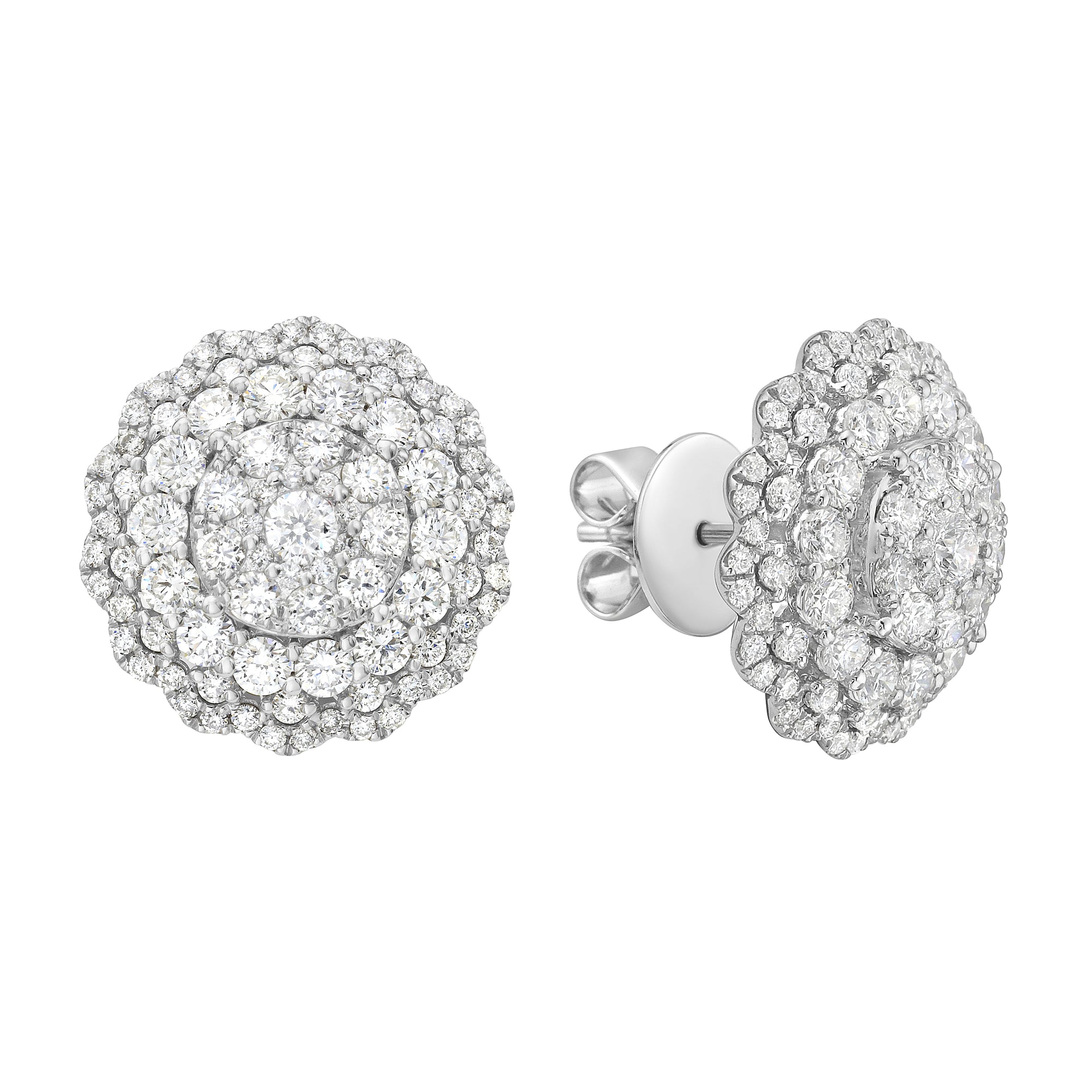 E056070 - Earrings 18KW/6.5G 178RD-2.81CT