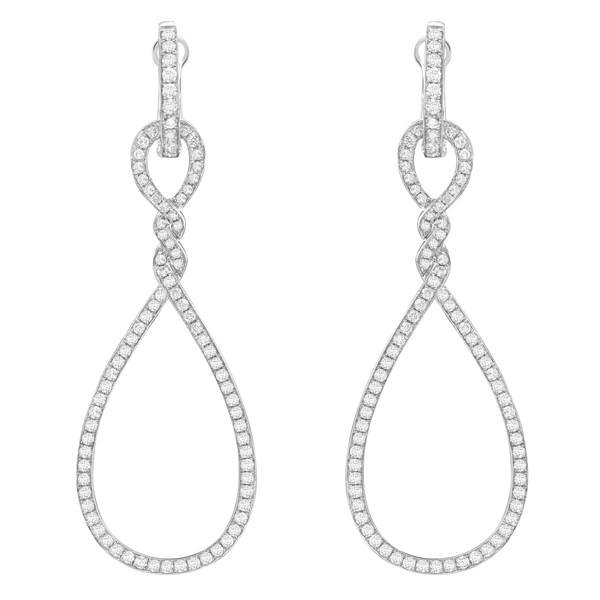 E056100 - Earrings 18KW/9.1G 12RD-0.29CT 154RD-1.62CT