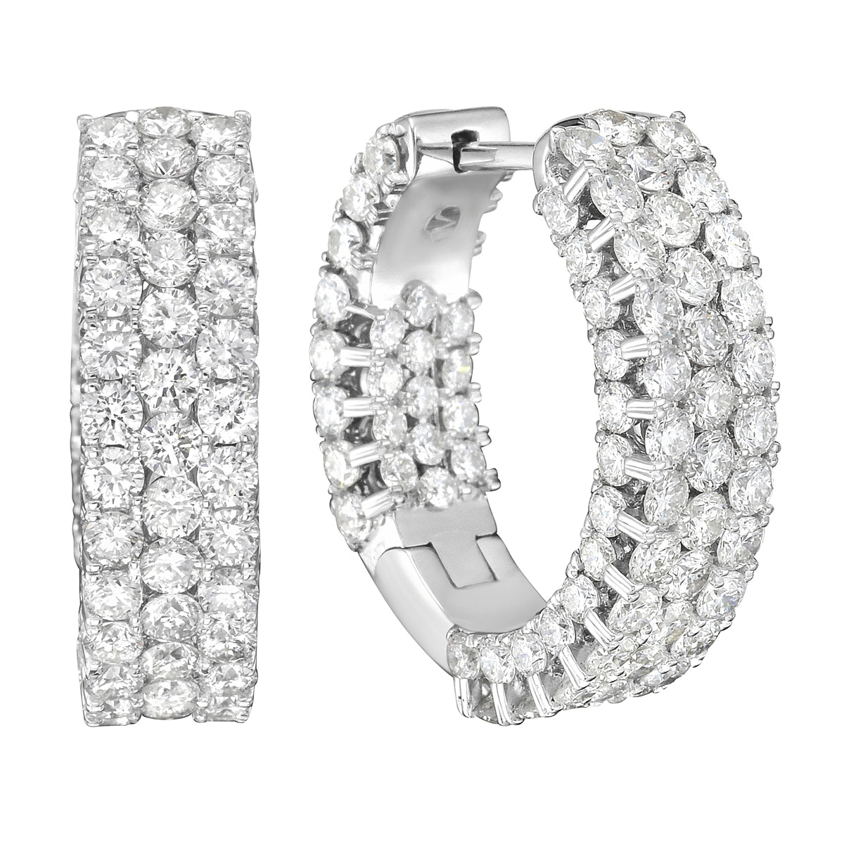 E056122 - Earrings 18KW/9.1G 190RD-4.56CT