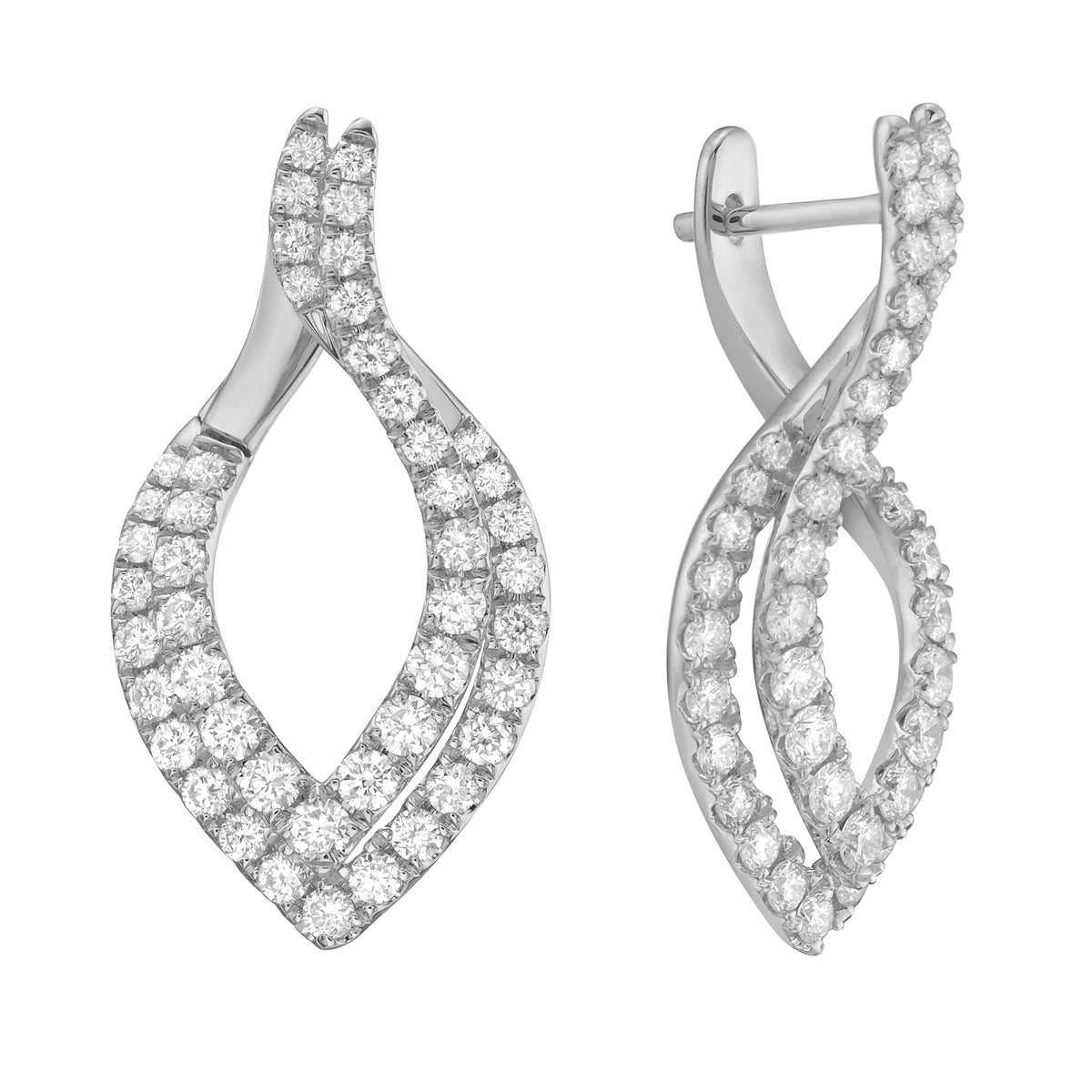 E056204 - Earrings 18KW/5.2G 18RD-0.57CT 74RD-1.11CT