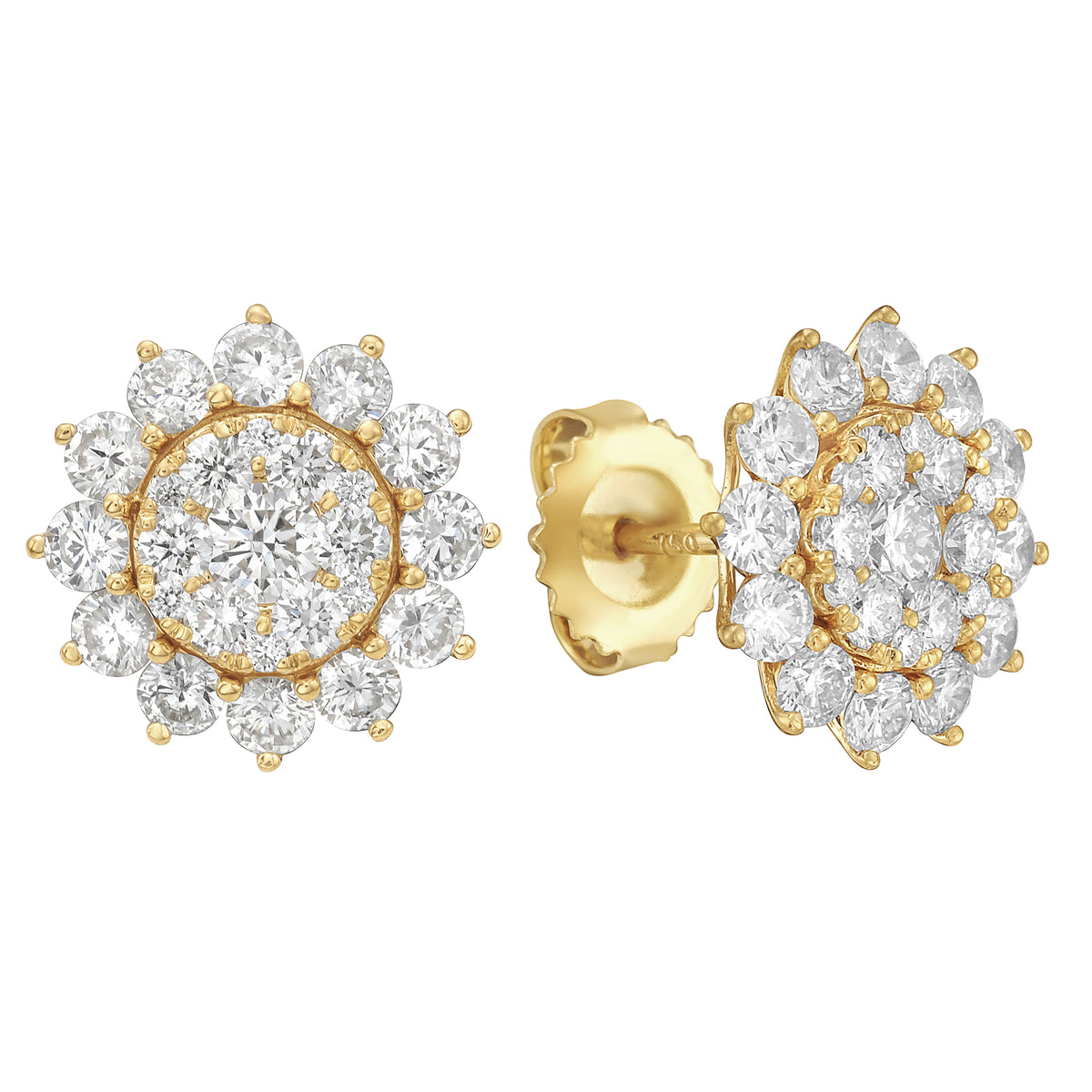 E056207Y - Earrings 18KY/2.4G 2RD-0.26CT 48RD-1.72CT