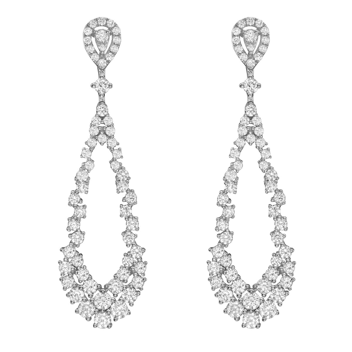 E056211 - Earrings 18KW/7.5G 18RD-1.08CT 96RD-1.61CT
