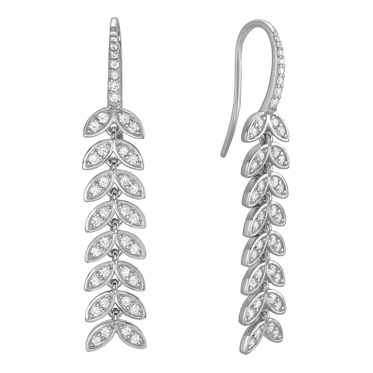 E056278 - Earrings 18KW/6.8G 80RD-0.88CT