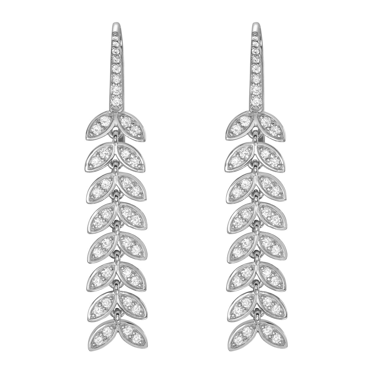 E056278 - Earrings 18KW/6.8G 80RD-0.88CT