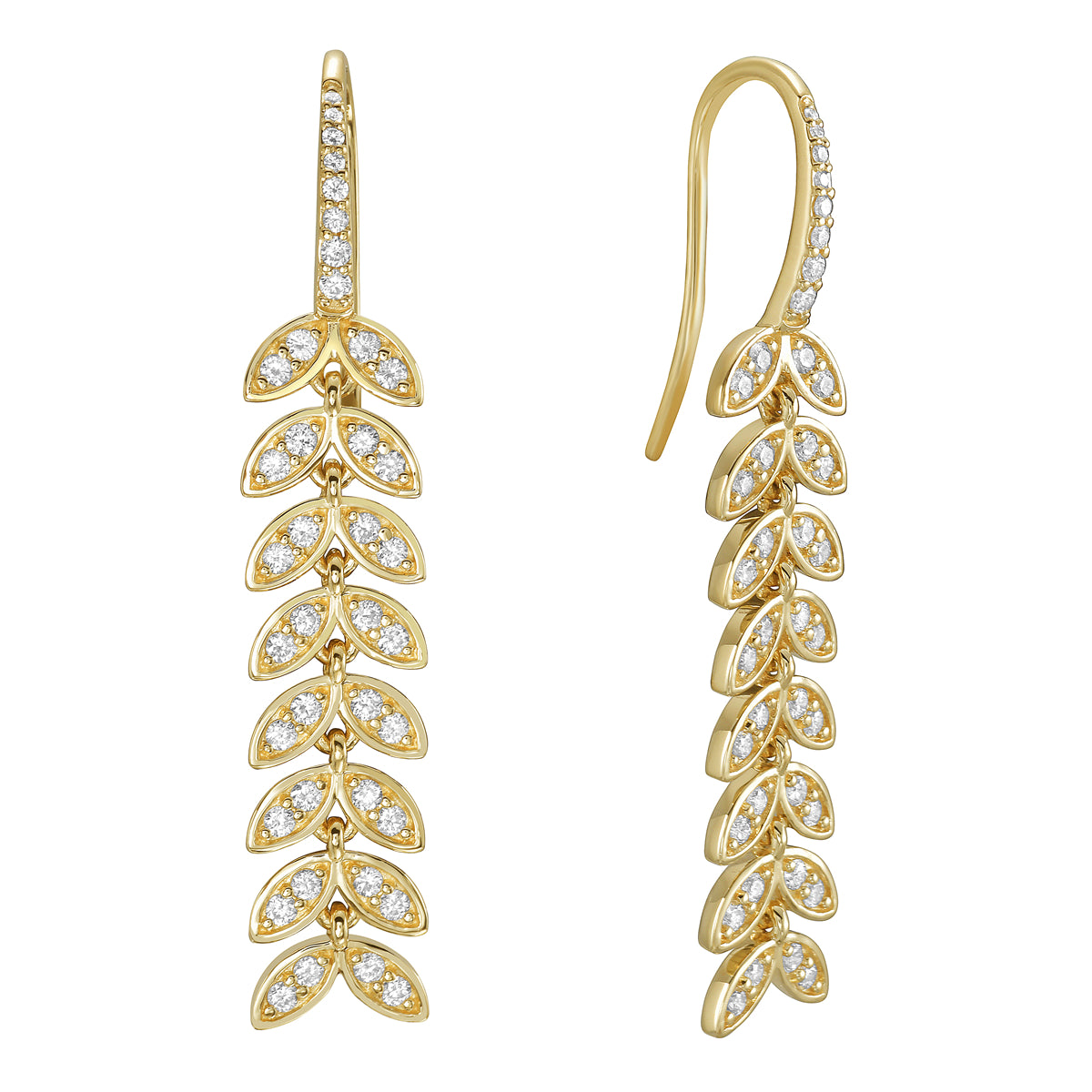 E056278Y - Earrings 18KY/6.8G 80RD-0.88CT
