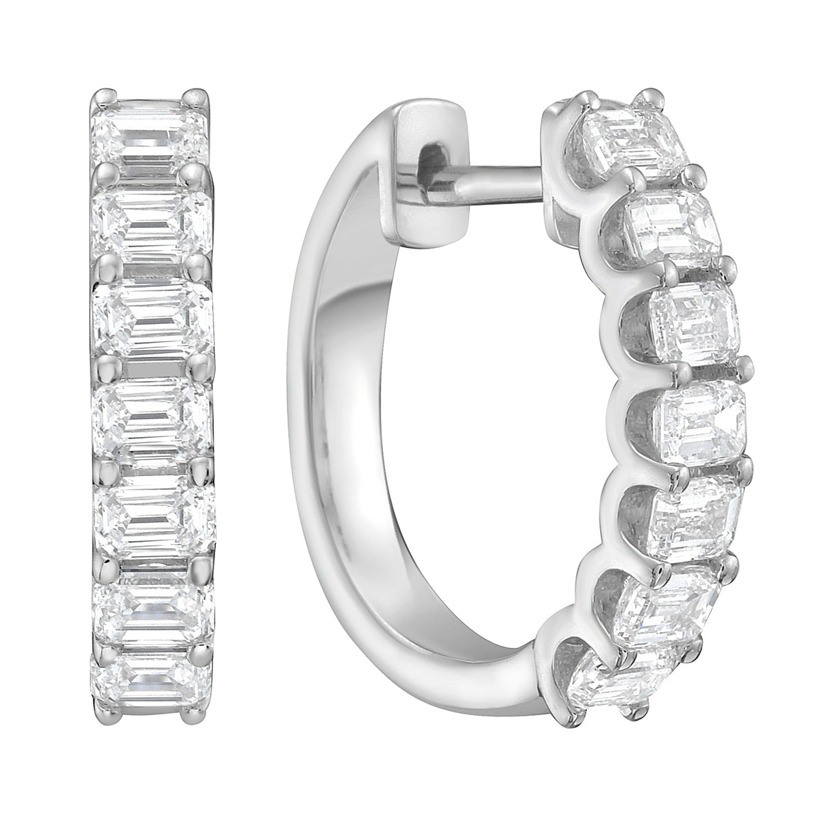 18K White Gold Diamond Earrings, 1.59ct