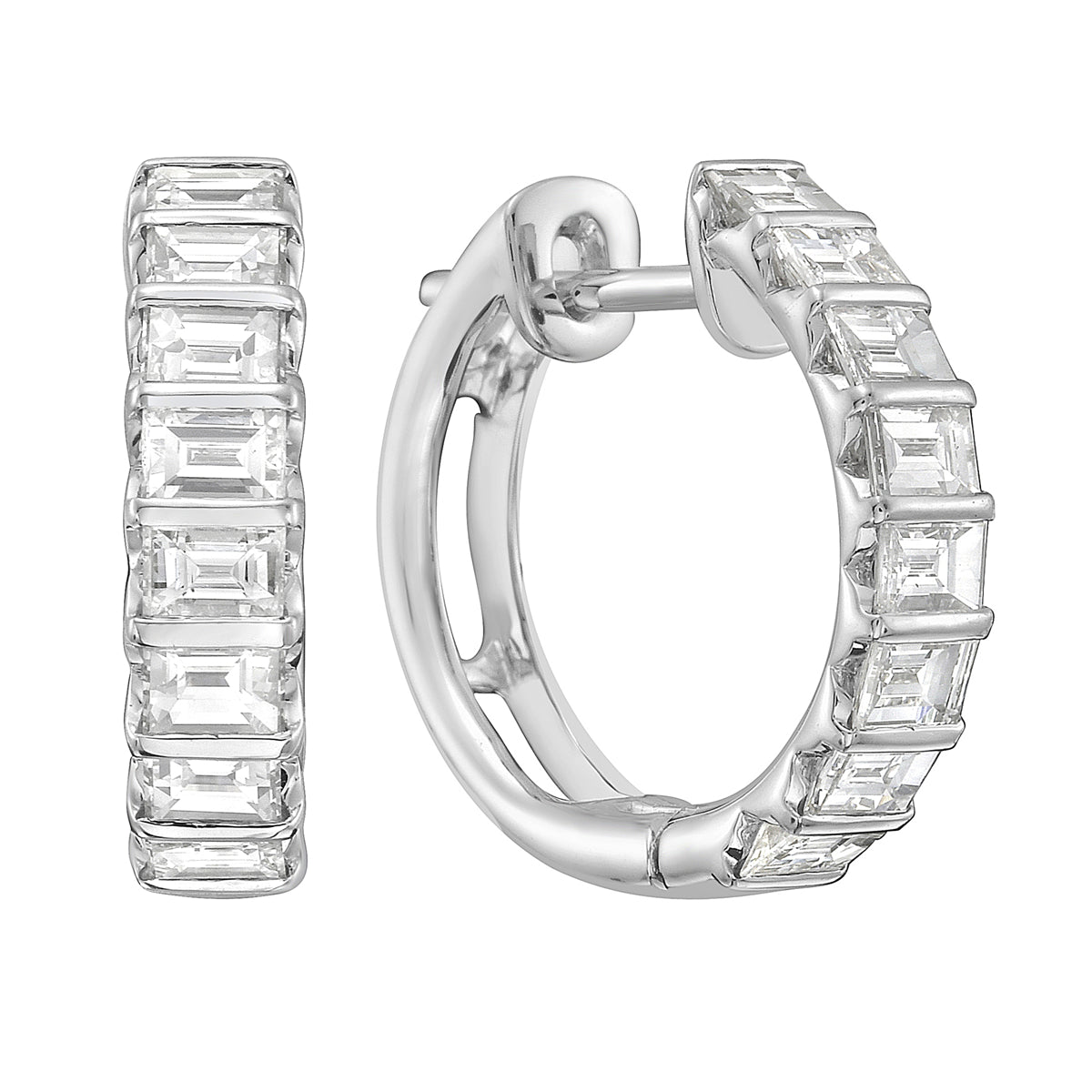 18K White Gold Diamond Earrings, 1.35ct