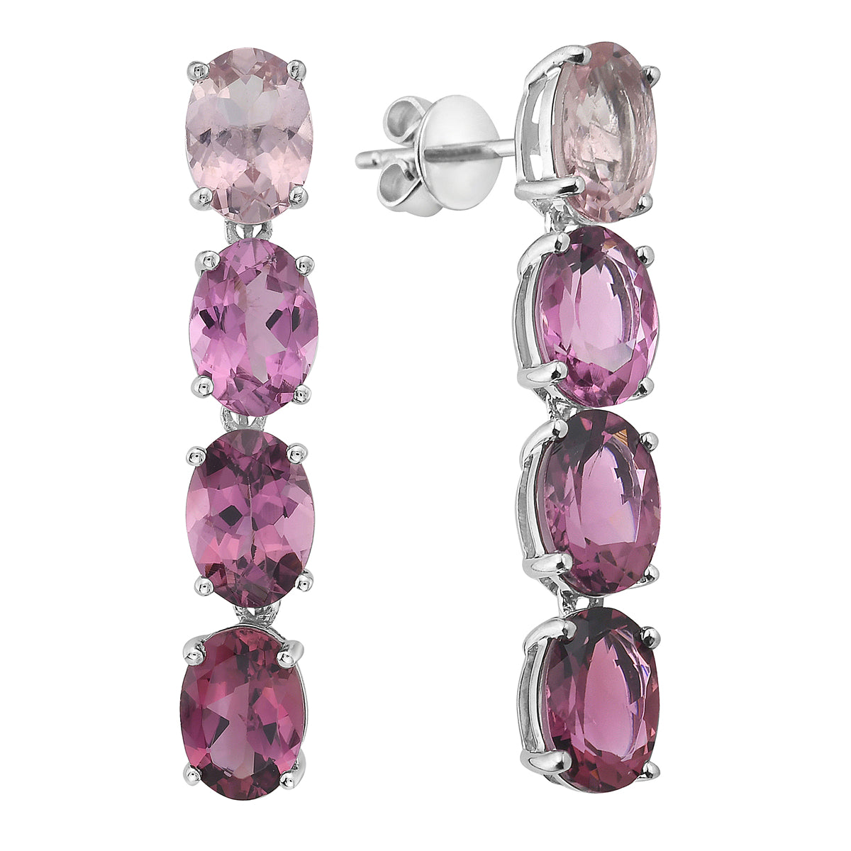 E090031-PT - Earrings 14KW/2.3G 8PT-6.20CT Pink Tourmline
