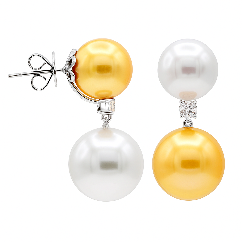 18K White Gold Diamond Earrings, 11-14mm, 0.25ct