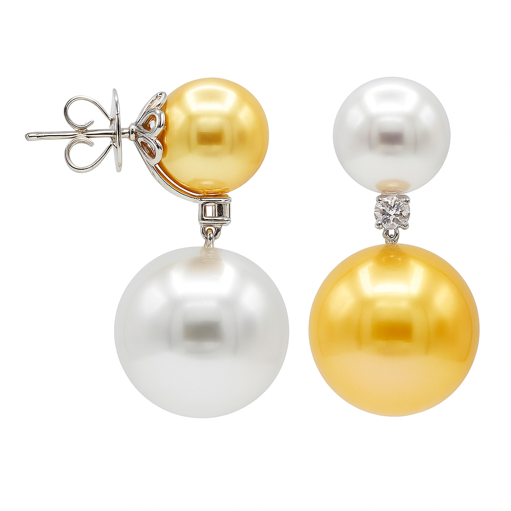 18K White Gold Diamond Earrings, 12-17mm, 0.64ct