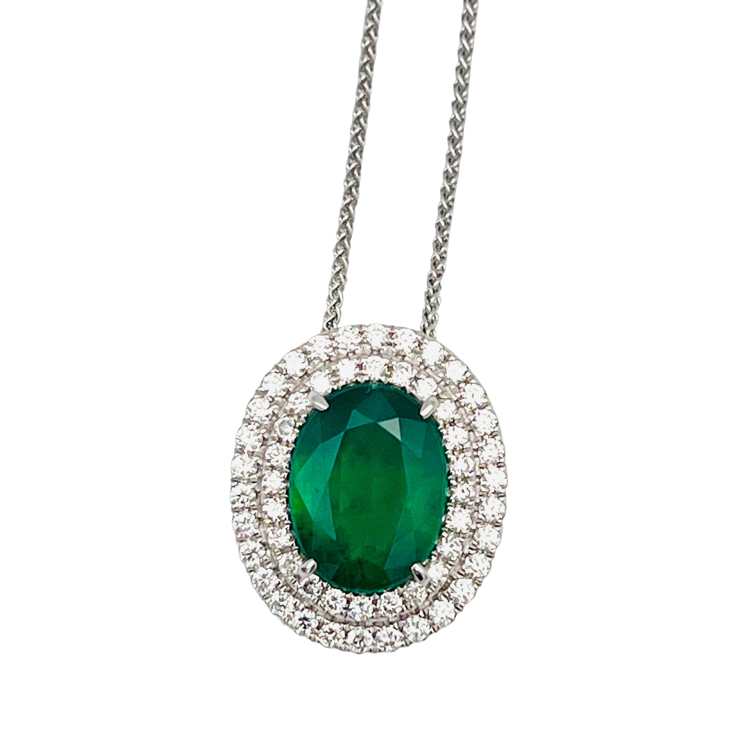 Pendant 18KW/4.2G 1EMER-3.76CT 54RD-0.66CT