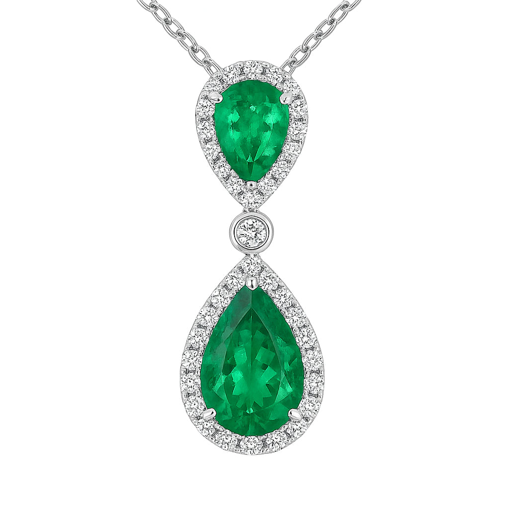 EP056638 - Pendant 18KW/2.5G 2EMER-1.69CT 1RD-0.04CT 36RD-0.43CT