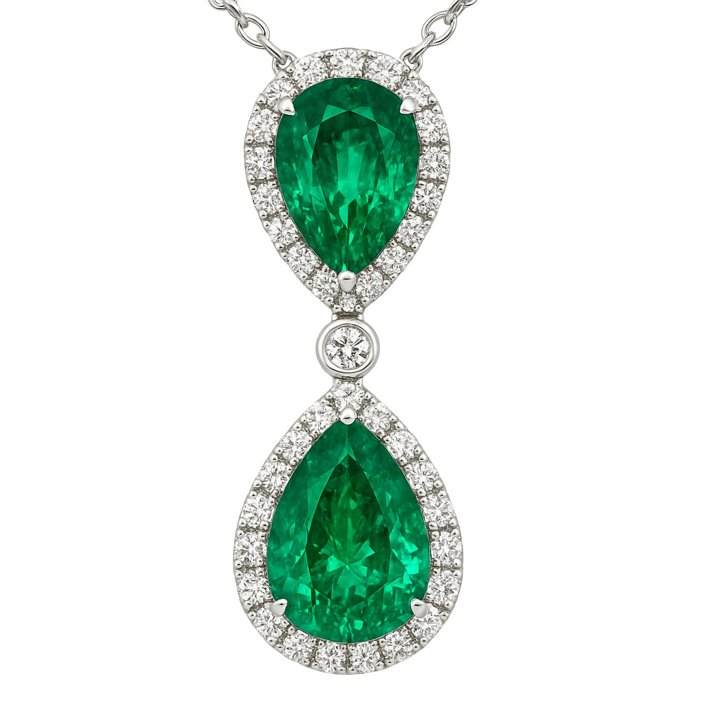 EP056642 - Pendant 18KW/2.2G 2EMER-3.92CT 41RD-0.52CT
