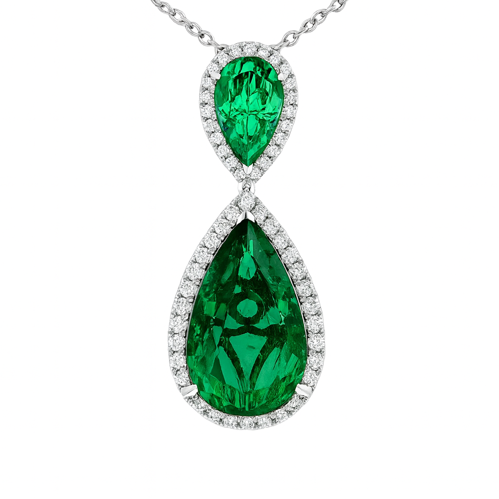 EP056815 - Pendant 18KW/3.9G 2EMER-7.81CT 52RD-0.89CT