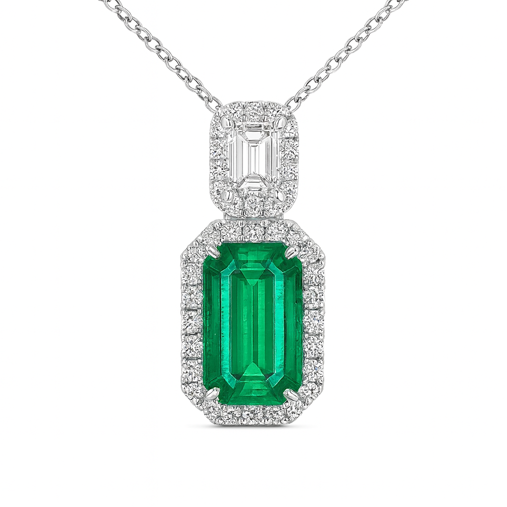 EP056830 - Pendant 18KW/2.3G 1EMER-3.51CT 1EC-0.38CT 36RD-0.38CT