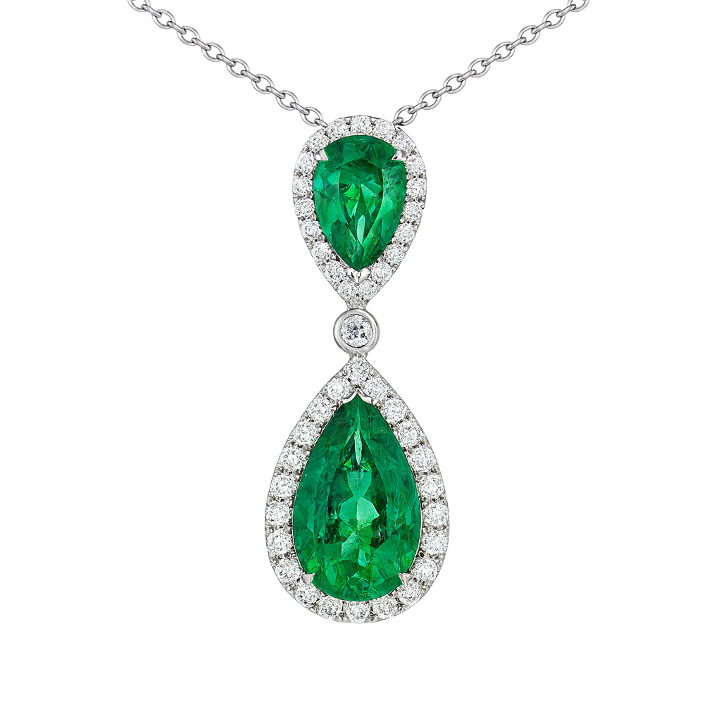 EP056833 - Pendant 18KW/3.8G 2EMER-6.65CT 1RD-0.05CT 44RD-0.70CT