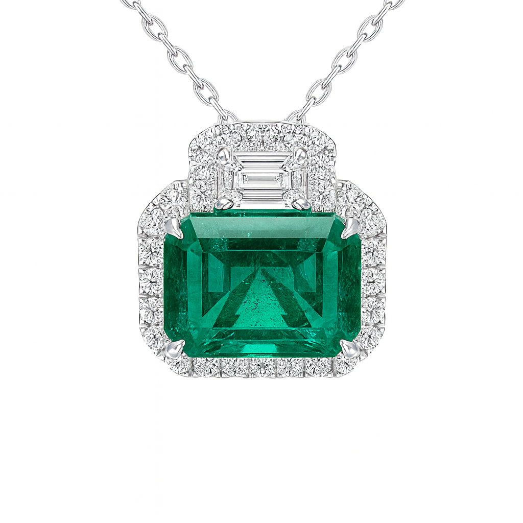 EP056843 - Pendant 18KW/2.0G 1EMER-5.39CT 1ED-0.38CT 27RD-0.32CT