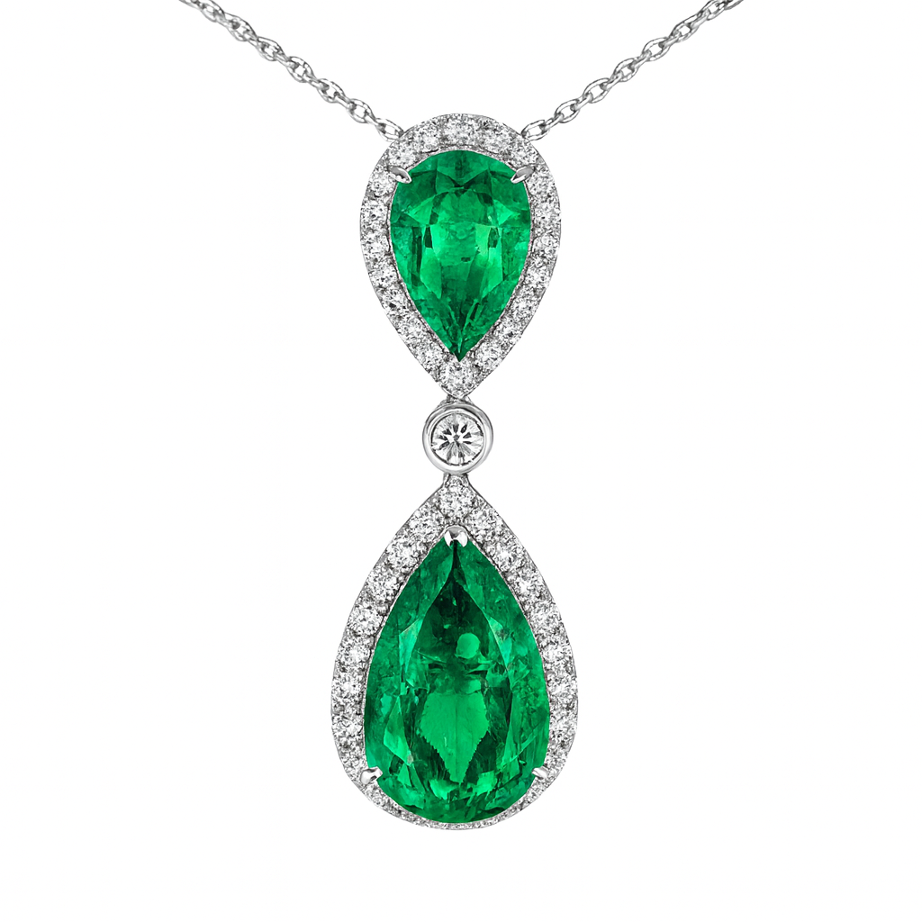 EP056846 - Pendant 18KW/2.6G 2EMER-4.14CT 45RD-0.48CT