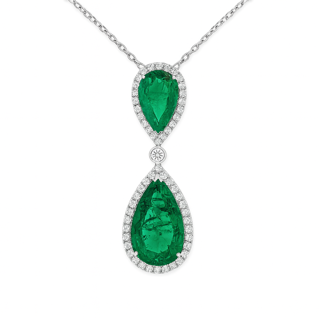 EP056847 - Pendant 18KW/3.3G 2EMER-5.66CT 51RD-0.54CT