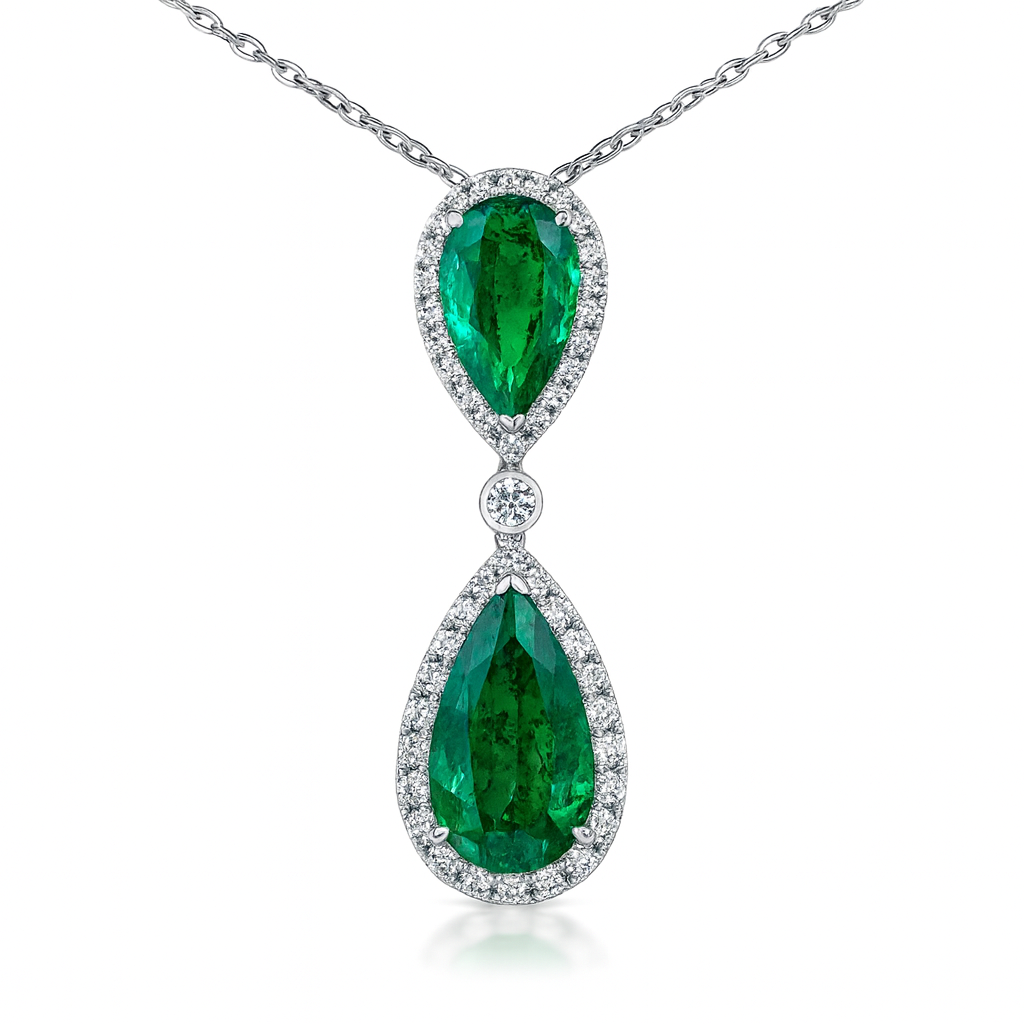 EP056848 - Pendant 18KW/2.7G 2EMER-5.62CT 46RD-0.50CT
