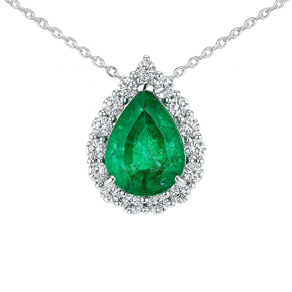 EP056863 - Pendant 18KW/2.1G 1EMER-4.80CT 15RD-1.17CT