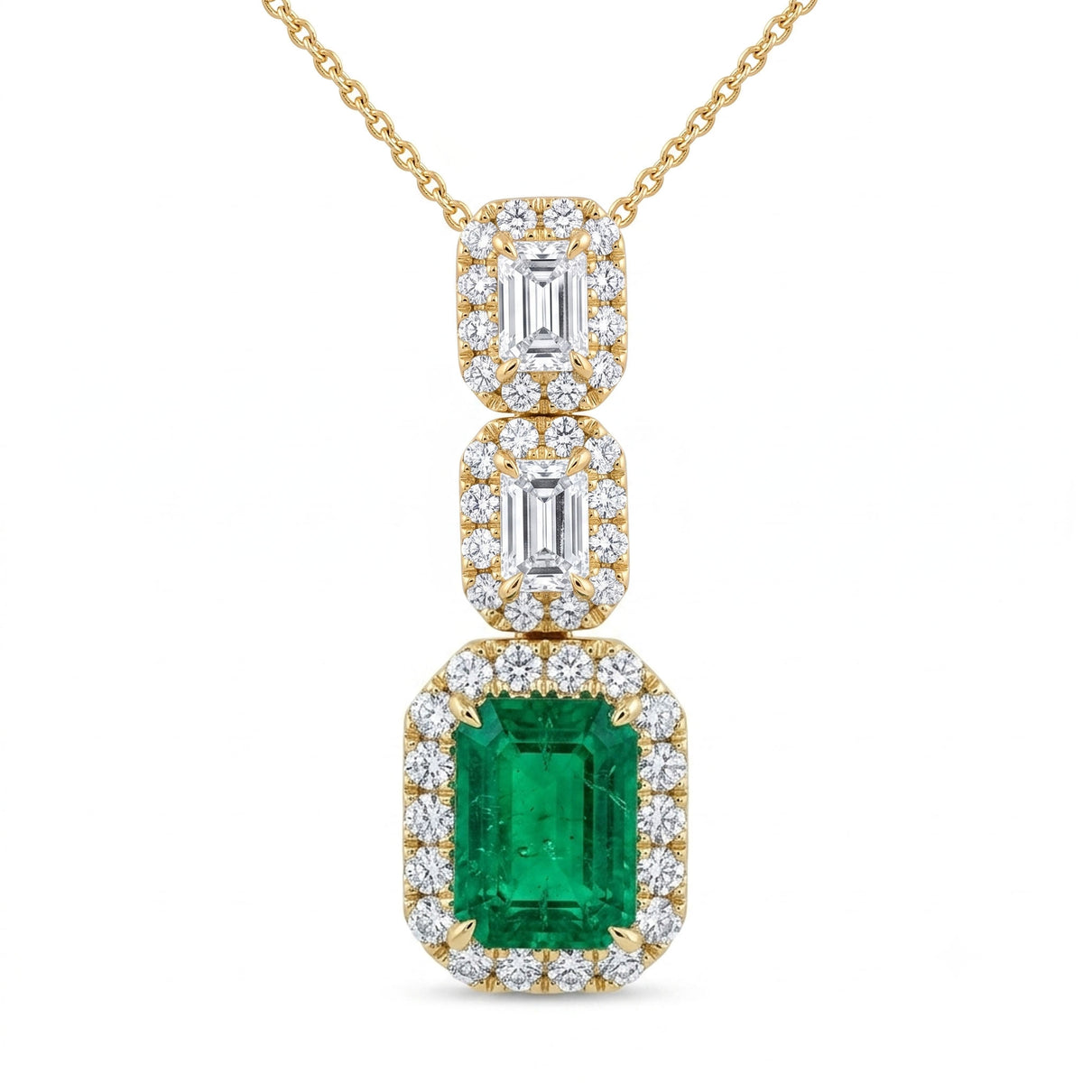 EP057039Y - Pendant 18KY/2.3G 1SAPP-1.33CT 2DIA-0.43CT 42RD-0.46CT
