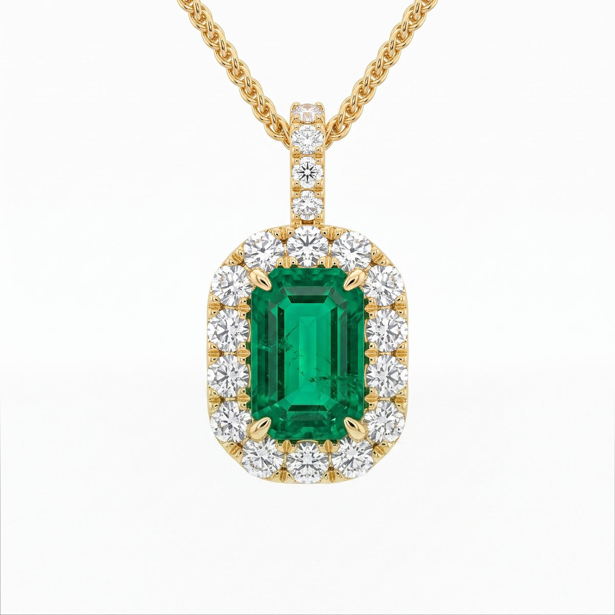 EP057057Y - Pendant 18KY/1.0G 1SAPP-0.90CT 18RD-0.32CT