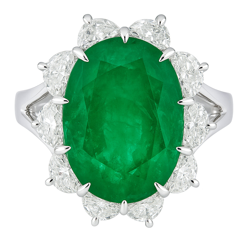 ER054627 - Ring 18KW/5.5G 1EMER-6.62CT 9HM-0.99CT