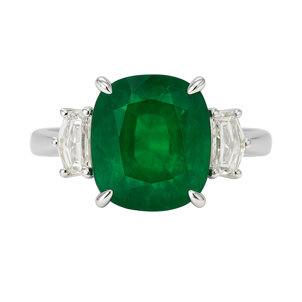 ER055338 - Ring 18KW/4.7G 1EMER-4.56CT 2EPIL-0.60CT