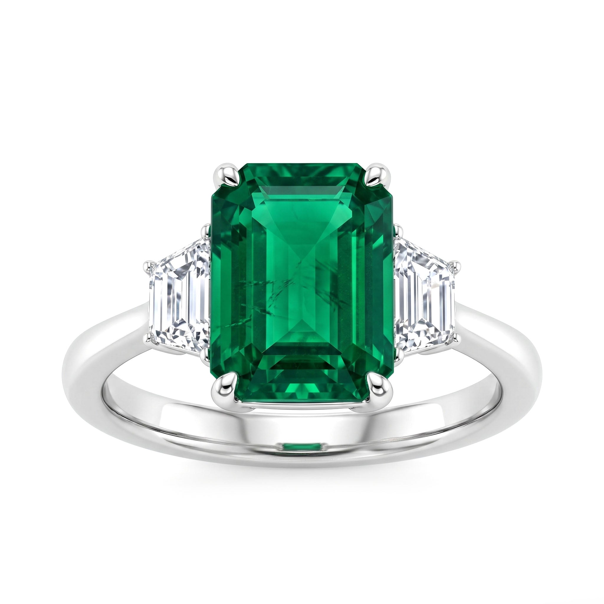 18K White Gold Green Emerald Ring, 1.52ct