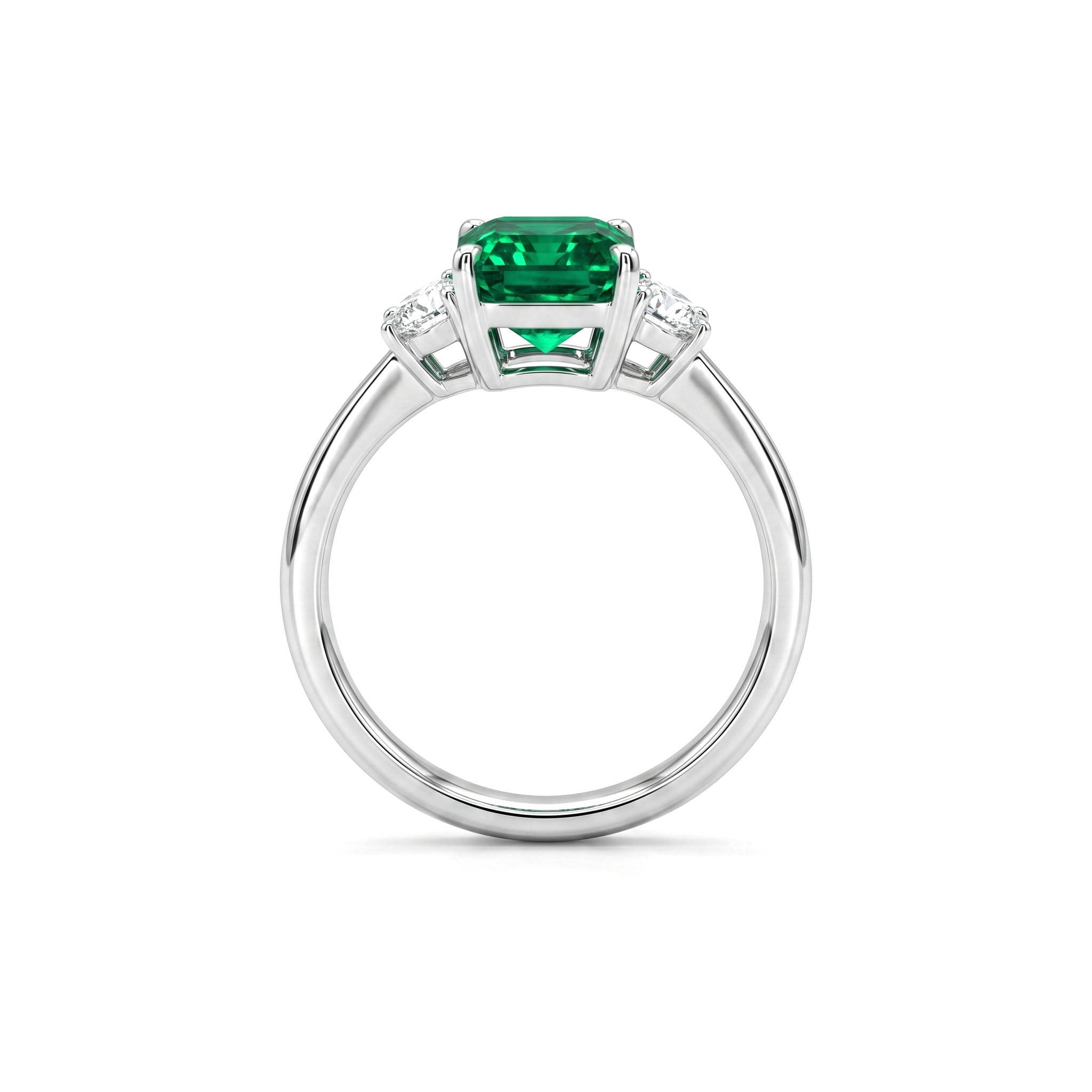 18K White Gold Green Emerald Ring, 1.52ct