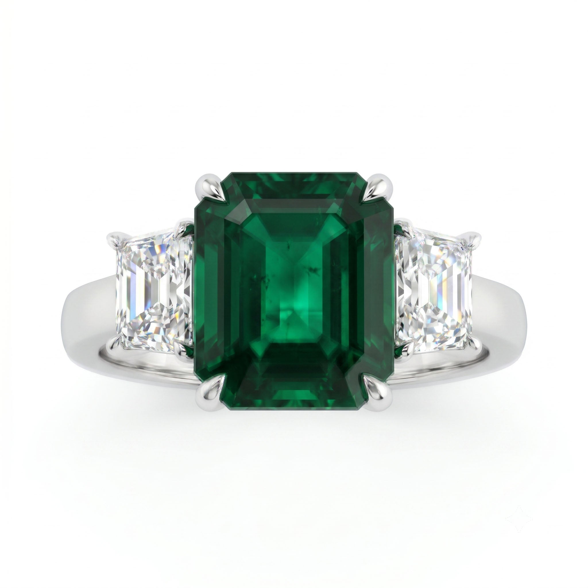 Platinum Green Emerald Ring, 5.44ct