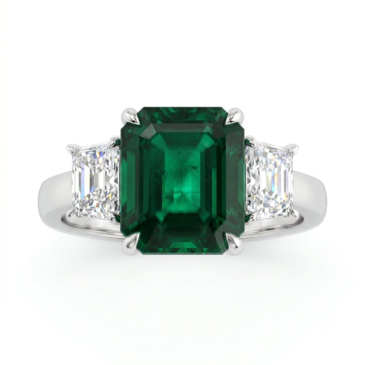 Platinum Green Emerald Ring, 5.44ct