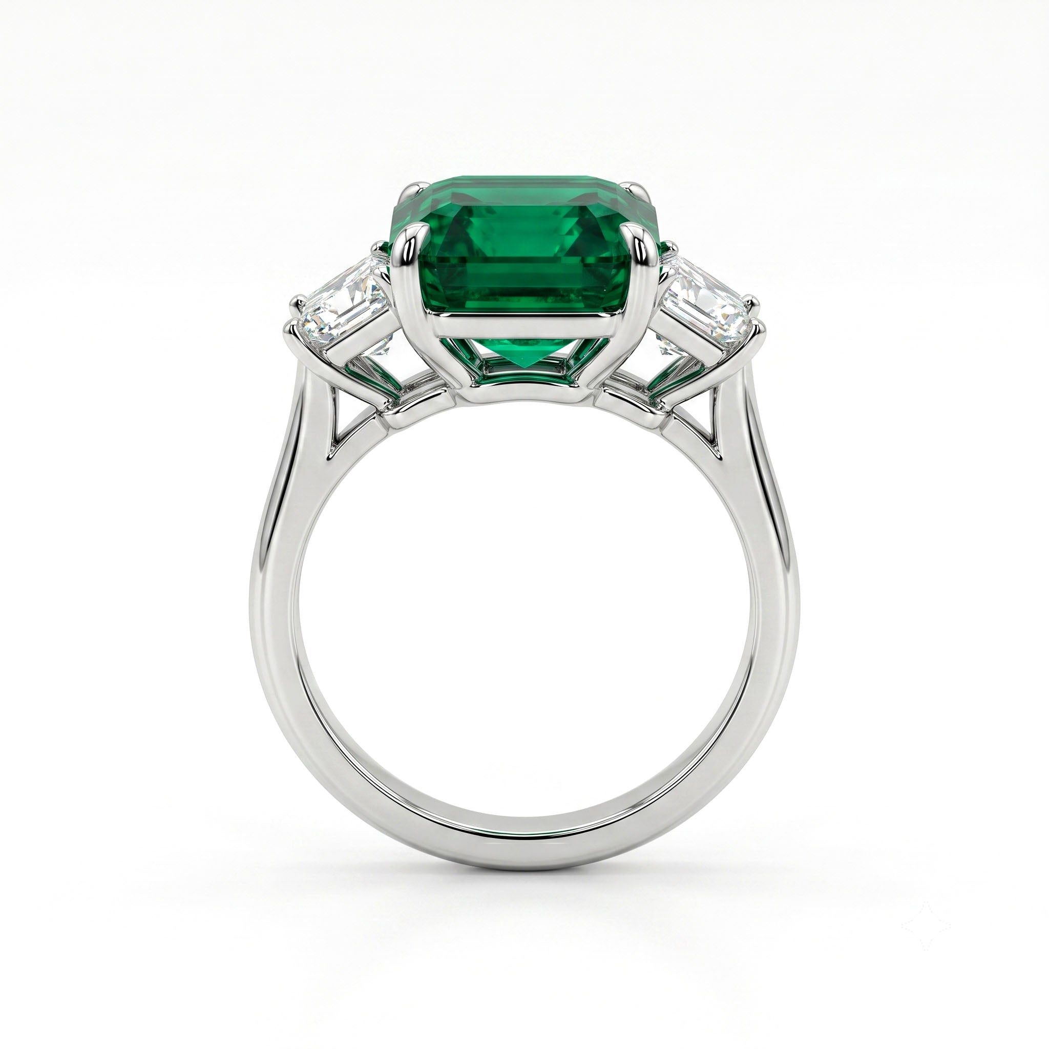 Platinum Green Emerald Ring, 5.44ct