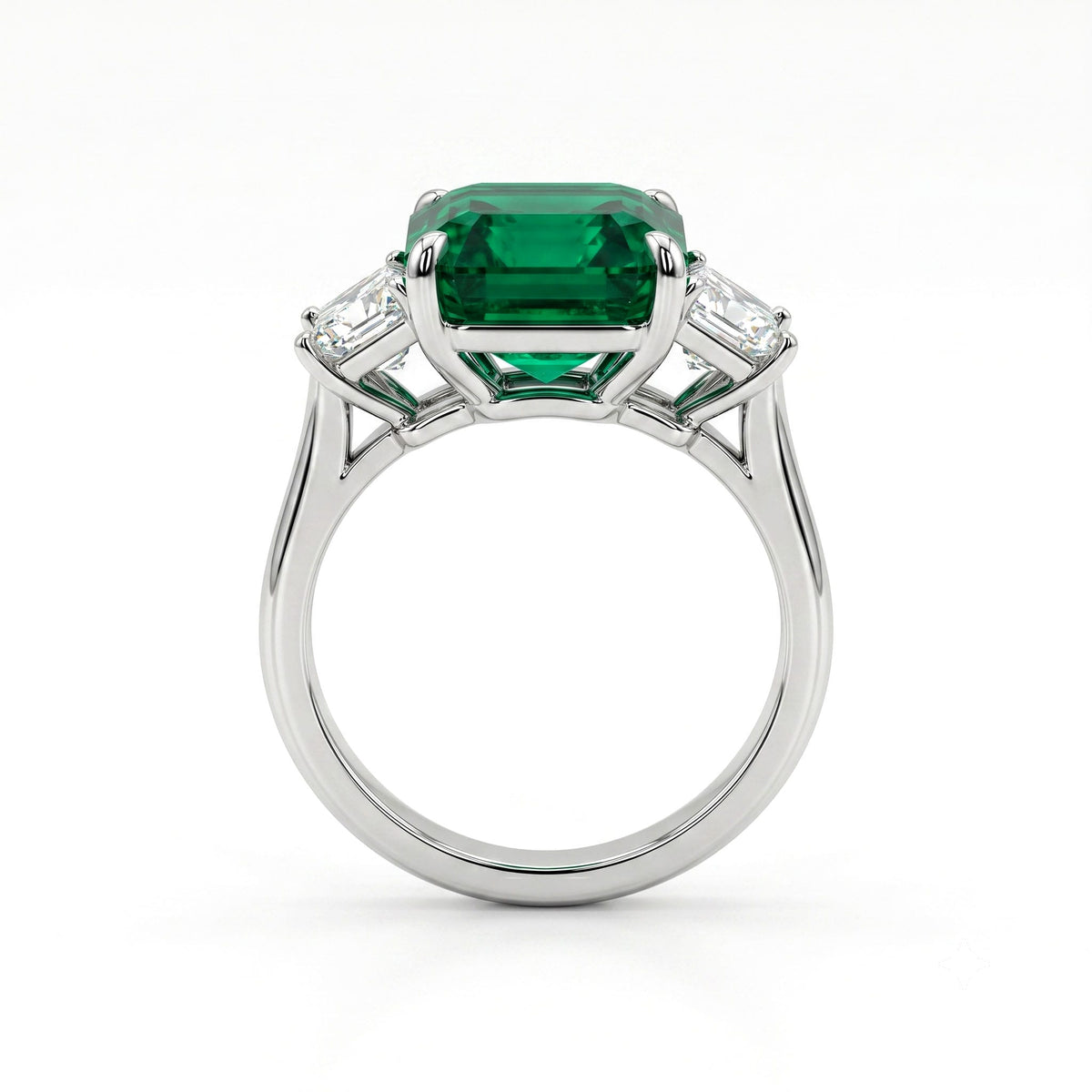 Platinum Green Emerald Ring, 5.44ct
