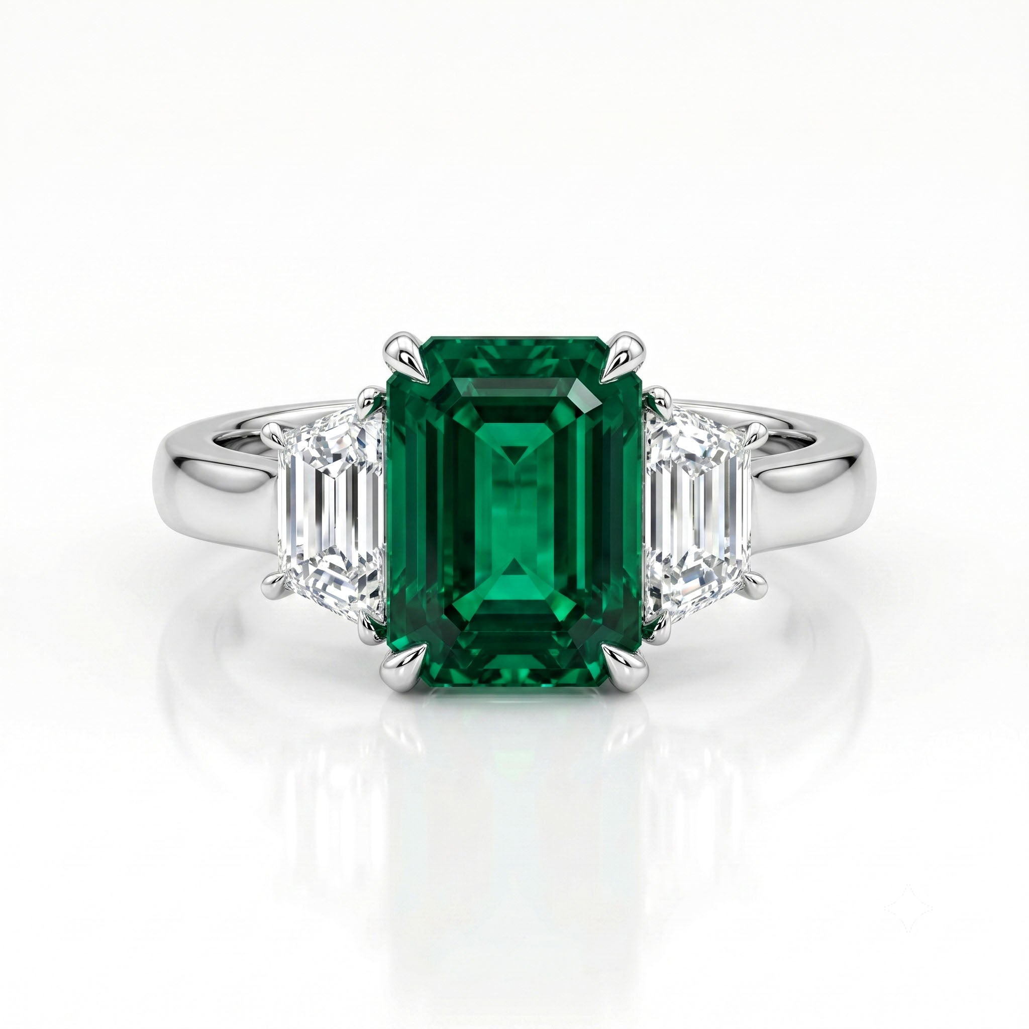 Handmade Platinum Emerald Bracelet, 4.76ct