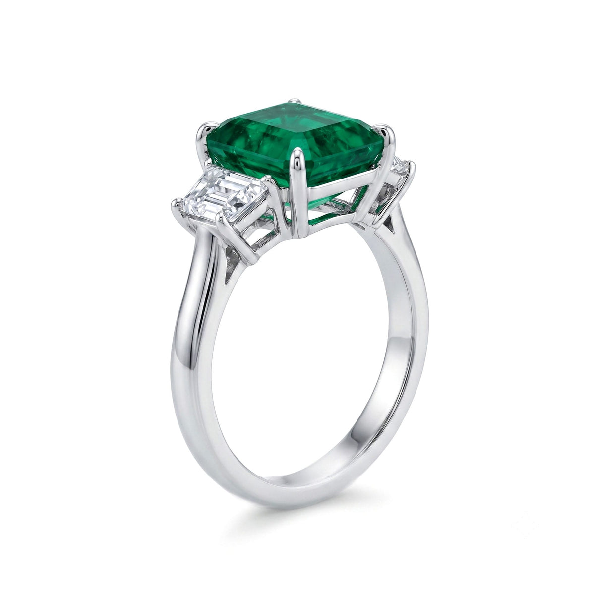 Handmade Platinum Emerald Bracelet, 4.76ct
